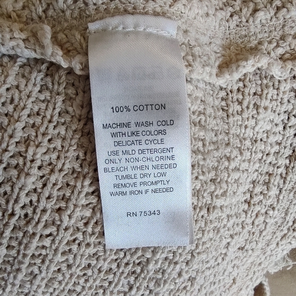 Kaisely XL Cold Shoulder Cream Sweater! Baggy patchwork distressed - Picture 13 of 15